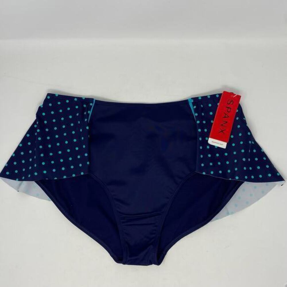 Spanx Swimsuit Womens Size 16 Flirty Skirted Shaping Bottoms SPF‎ 50 Polka Dots